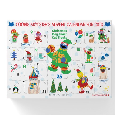 Pet Krewe Sesame Street Cookie Monster Elf Cat Advent Calendar Treats