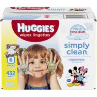 Huggies Wipes Baby Simply Clean Fragrance Free 432EA