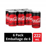 Coca-Cola® Zero Sugar 222mL Cans 6 Pack
