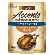Simply Nourish™ Accents Cat Food Topper - Natural, Grain Free, Gravy with Turkey - Turkey, 3 Oz