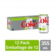 Diet Coke® with Lime 355mL Cans, 12 Pack