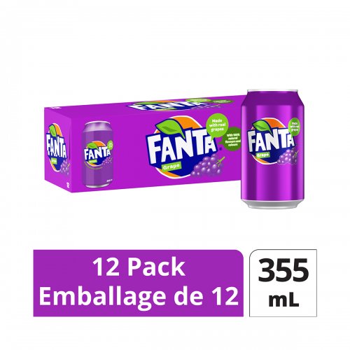 Fanta Grape Soda Can 355 ml (Pack of 12) : Grocery  