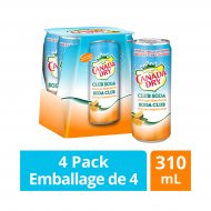Canada Dry® Club Soda Orange-Mandarin 310 mL Cans, 4 Pack 