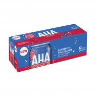 AHA Blueberry + Pomegranate Sparkling Water 355mL cans 12 pack 