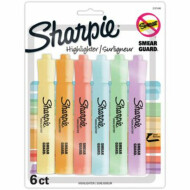 Sharpie Tank Highlighters Mild Pastel Colours Assorted Chisel Tip 6 Count
