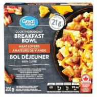 Great Value Meat Lovers Breakfast Bowl 1Ea