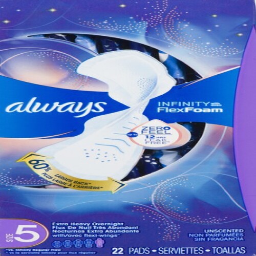 Always Infinity Pads, Extra Heavy Overnight, with Wings Unscented