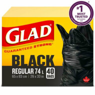 Glad Easy-Tie 74 Liter Black Regular Garbage Bags 40 Count