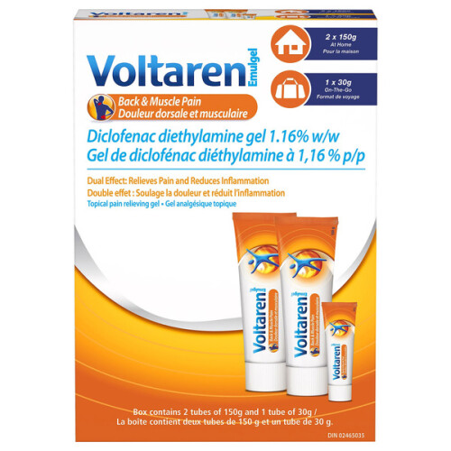 Voltaren Back & Muscle Topical Pain Relieving Gel, 2 x 150 g Costco, Saskatoon Grocery