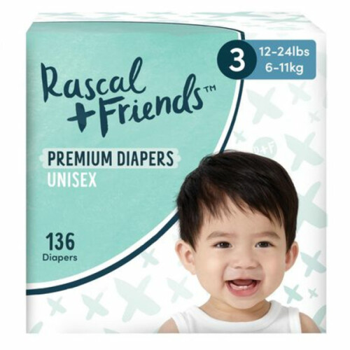 Buy Rascal+Friends Premium Size 3 Crawler 50-Pieces Diaper Pack