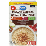 Great Value Variety Pack Instant Oatmeal ~314 g