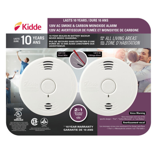 Kidde 10Year Hardwired Talking Smoke & Carbon Monoxide Alarm 2 Count