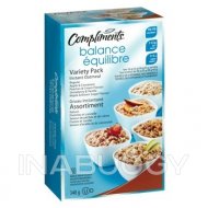 Compliments Balance Instant Oatmeal Variety Pack 348G
