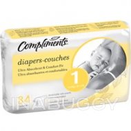 Compliments Diapers Size 1 84EA