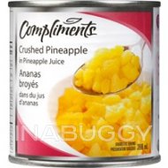 Compliments Pineapple Crushed In Juice 398ML