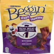 Strips with bacon dog snacks