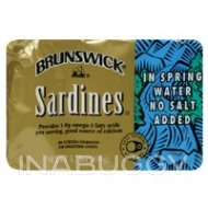 Brunswick Sardines in Spring Water No Salt Added 106G
