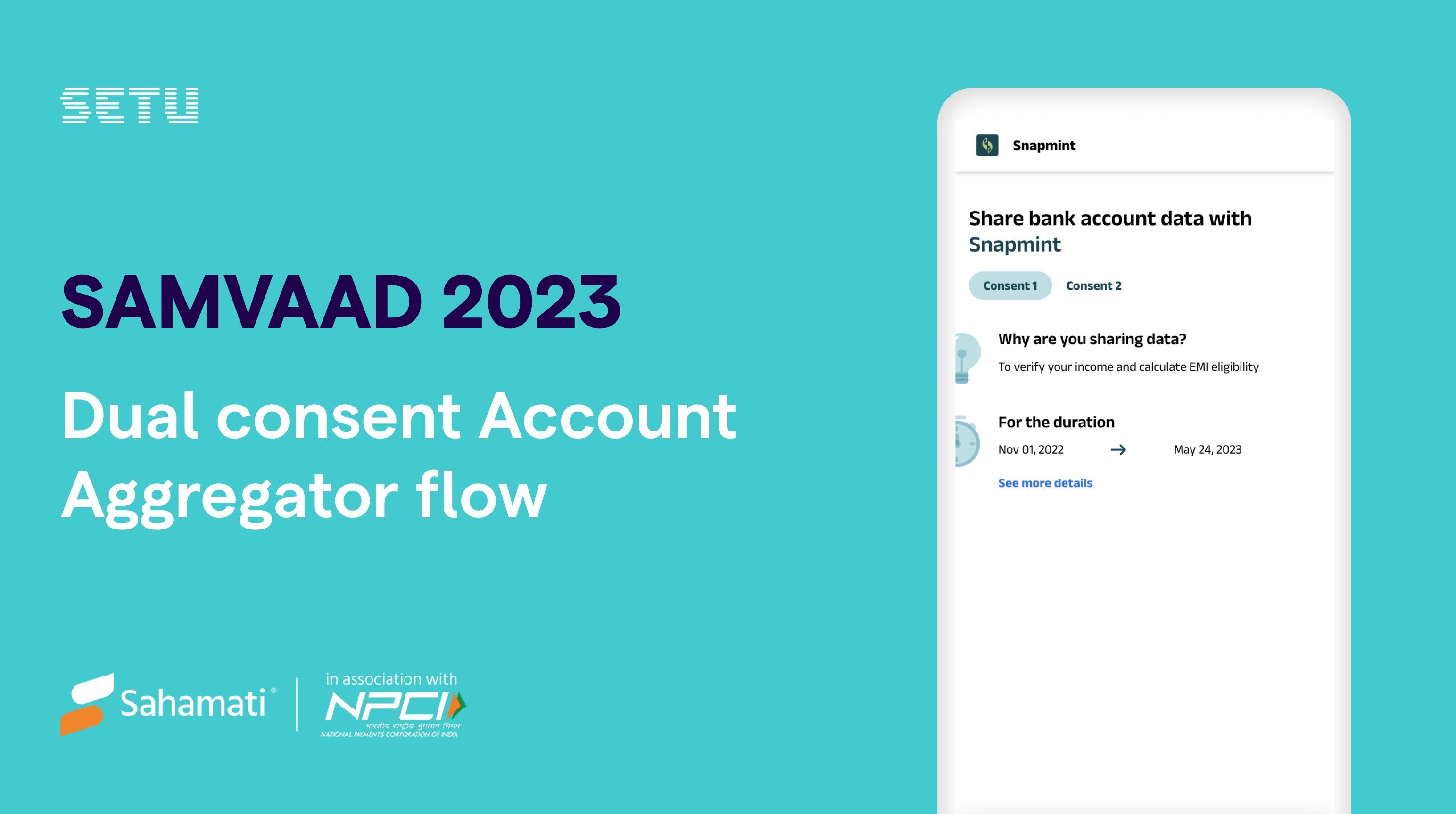 How we bagged an award for our ‘Dual consent Account Aggregator flow’ in Samvaad2023 title image