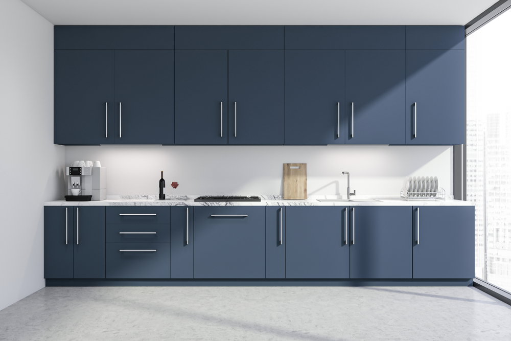 blue kitchen