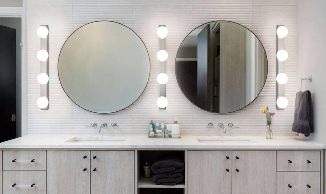 bathroom wall mirror with lights