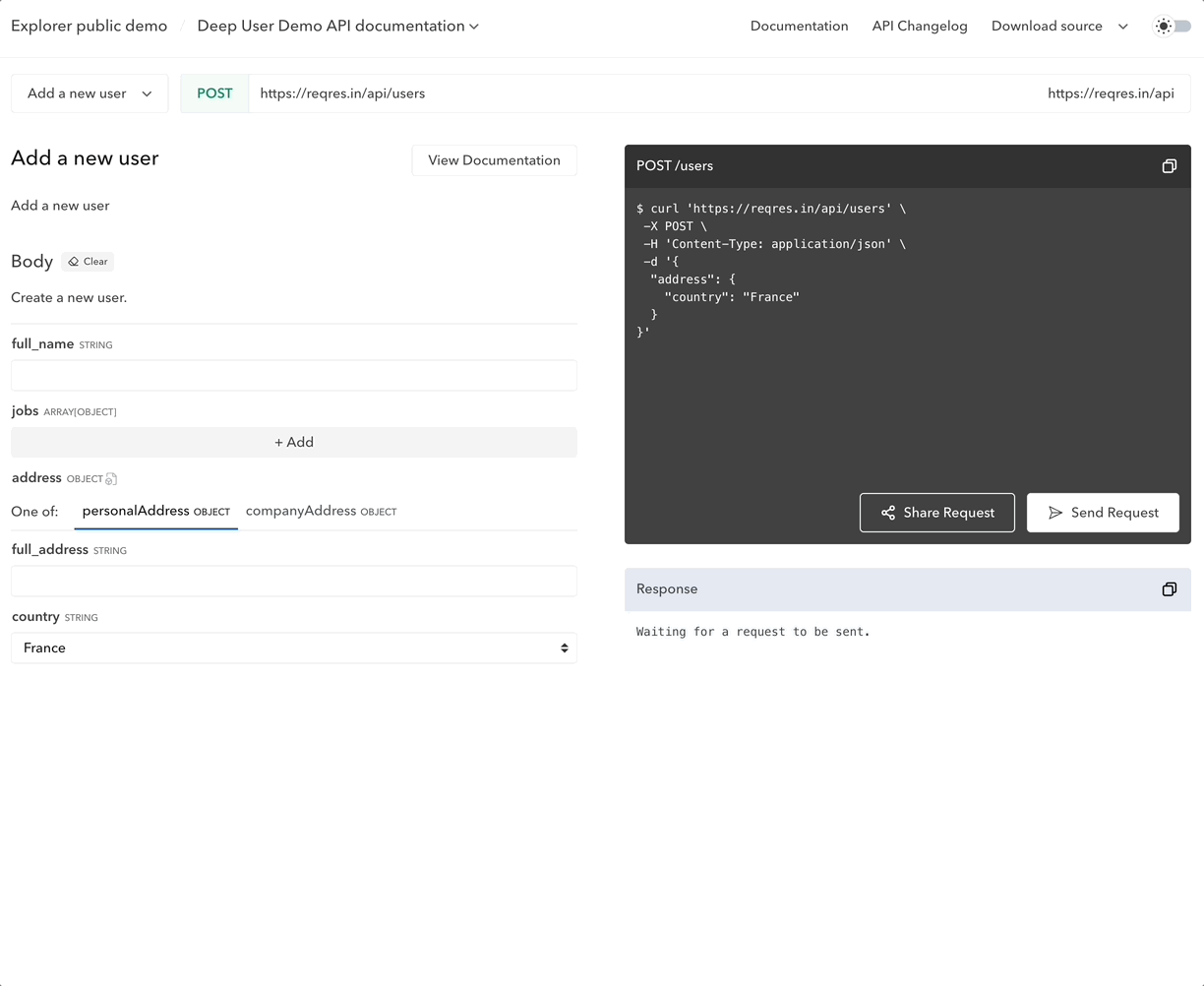 API Explorer Demo Gif