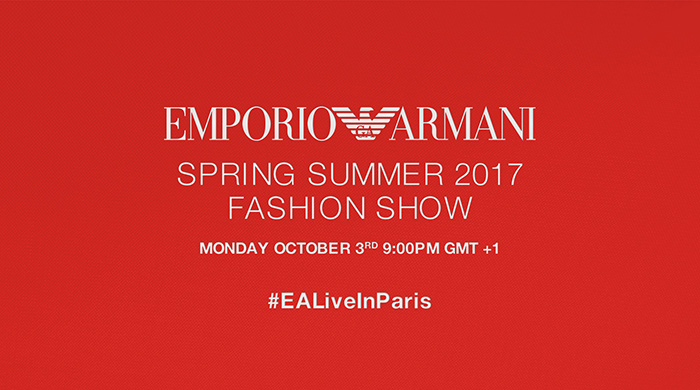 Watch the livestream of Emporio Armani SS17 here