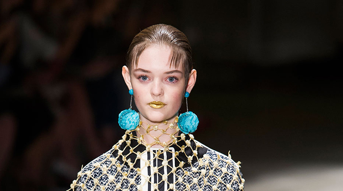 MFW SS16 Day 2: Gold lips, cropped hair and accented eyes