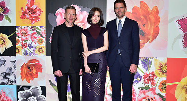 Yoona, Julian Cheung, and the Ferragamo family celebrate the reopening of the Salvatore Ferragamo flagship store in Hong Kong