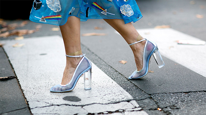 Monday blues, sky-hued shoes