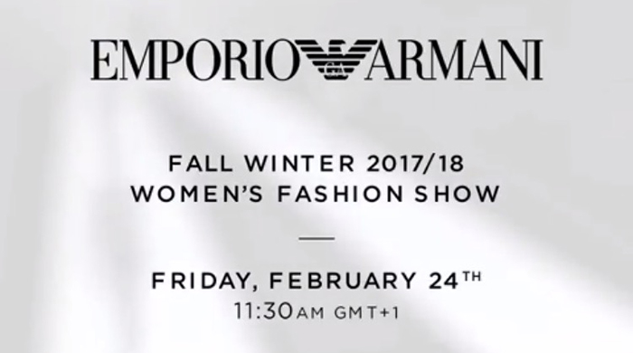Watch the Emporio Armani AW17 livestream here