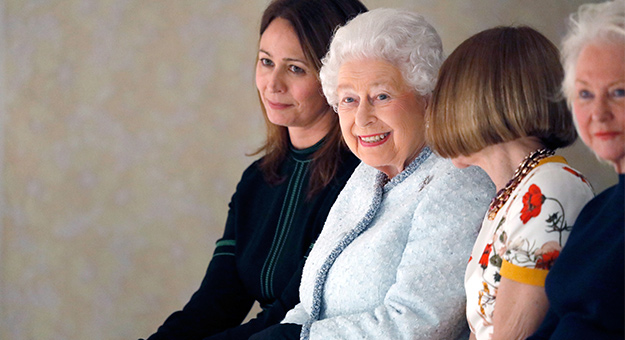 Queen Elizabeth II makes her fashion week debut at Richard Quinn AW18