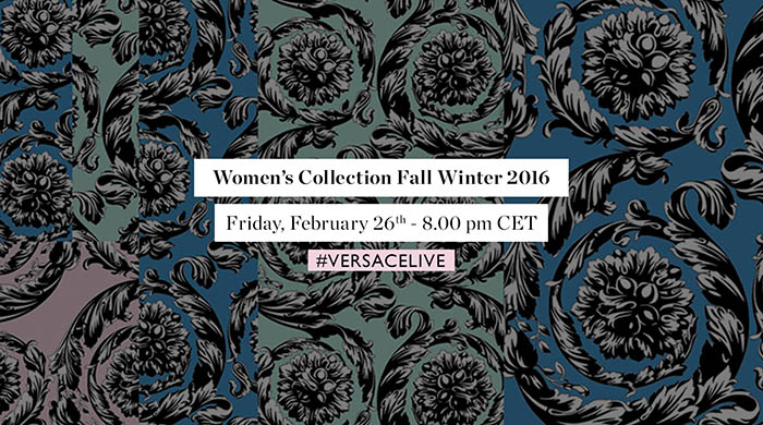 Watch the Versace AW16 livestream here