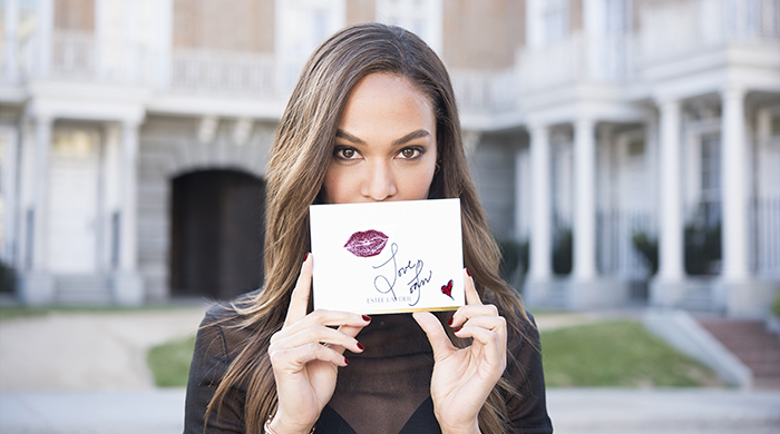 This way to induce colour envy: Joan Smalls for Estée Lauder