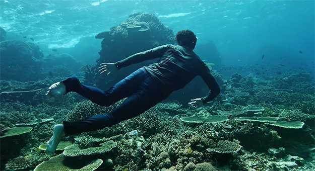 35 hours of underwater filming, 250 dives and a powerful message make up this captivating MV