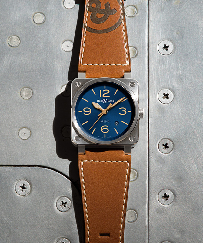 The Bell & Ross BR 03-92 Blue Golden Heritage is a vision in blue, gold and steel