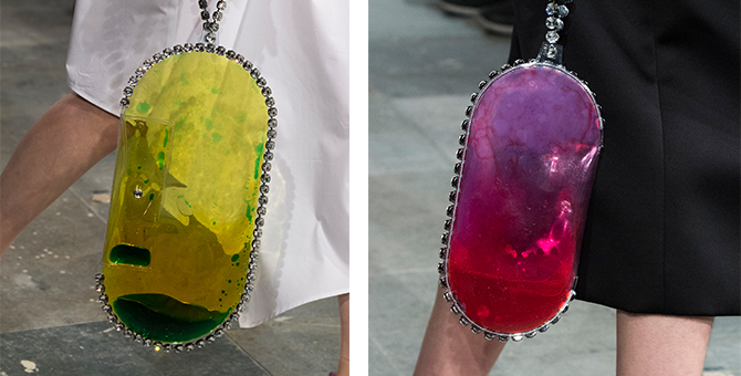 Accessory of the day: Christopher Kane’s AW19 colourful liquid-filled pouches