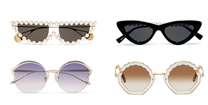 Ride the heat wave in style with these pearl-studded frames