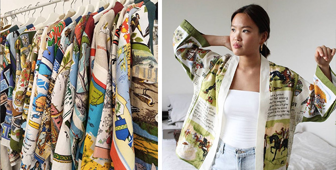 This Malaysian brand repurposes vintage tea towels into beautiful upcycled kimonos