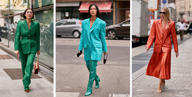 MFW SS20 Best street style looks: Tonal suiting for the win