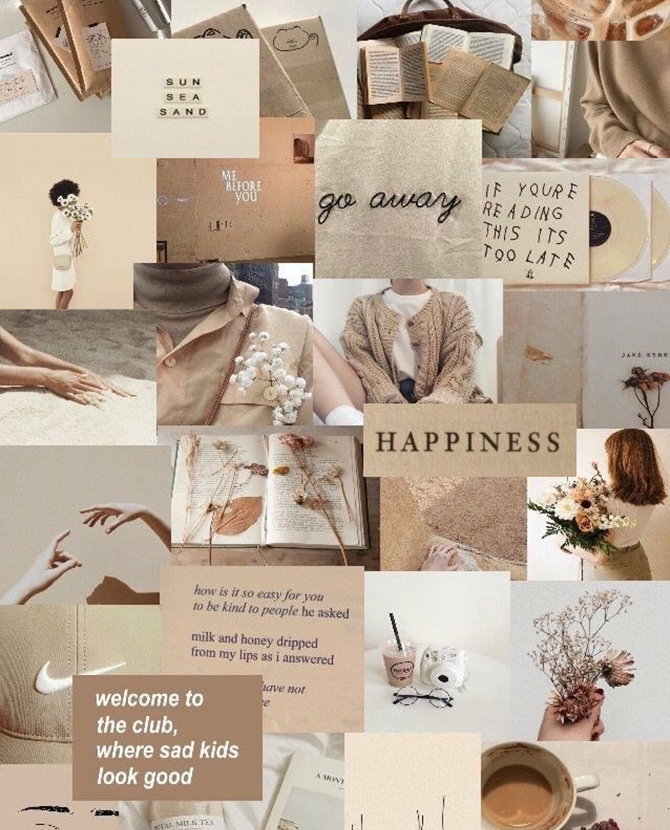 beige aesthetic collage pinterest