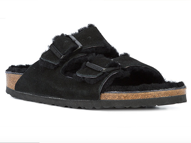 Birkenstock sheepskin lined sandals