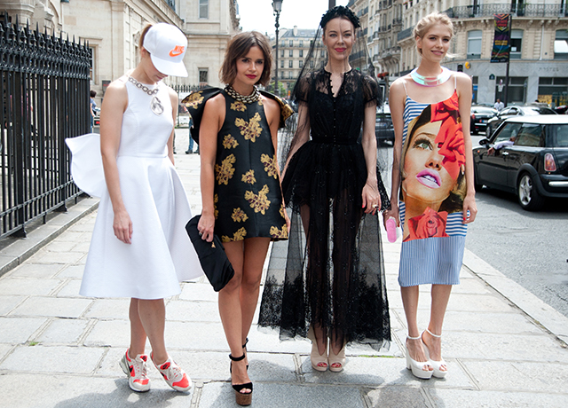 Vika Gazinskaya, Miroslava Duma, Ulyana Sergeenko and Lena Perminova