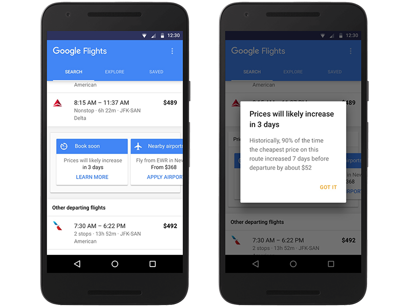 Google flights cheaper tickets update - prediction