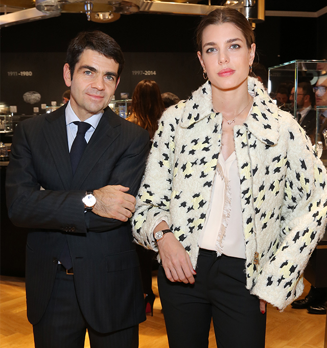 Montblanc CEO, Jerome Lambert with Montblanc brand ambassador, Charlotte Casiraghi 