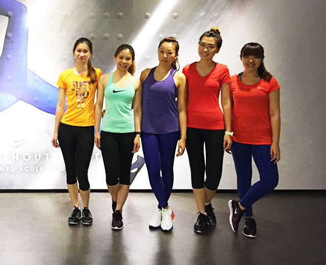 The Buro team at the Nike+ Training Club workout session