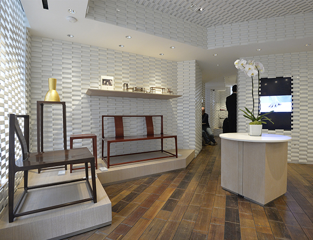 Shang Xia's Paris store clad in wafer thin ceramic panels evoking vernacular Chinese design and Parisian elegance