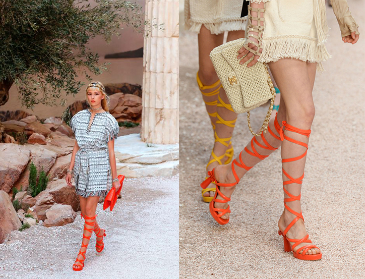 Gladiator sandals trend - Chanel catwalk sandals