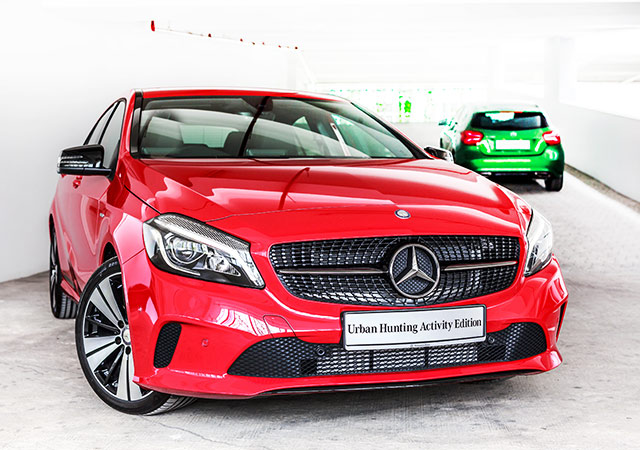 mercedes benz malaysia a class urban hunting activity edition in red