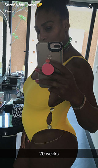 serena williams snapchat pregnant