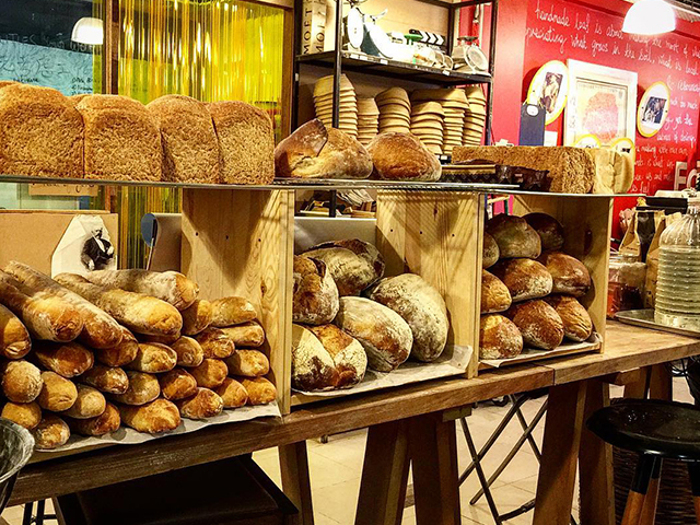 A selection of breads at Tommy le Baker